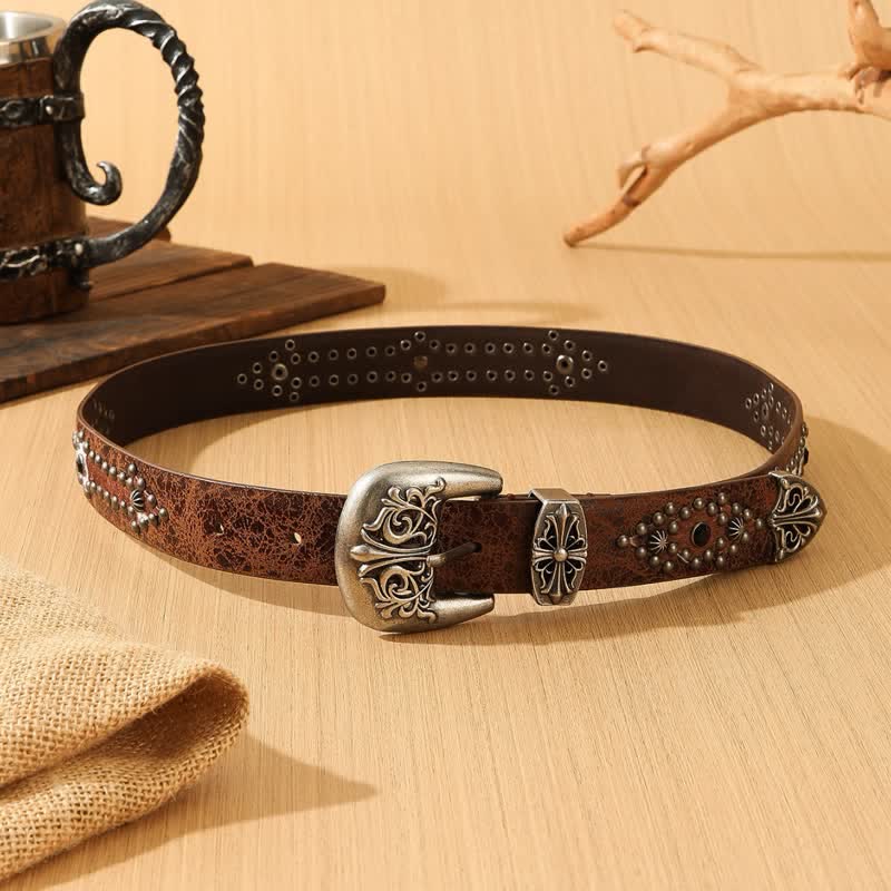 Women's Retro Imitated Furs Splicing Leather Belt