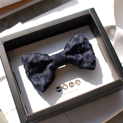 Men's Elegant Black Jacquard Floral Bow Tie