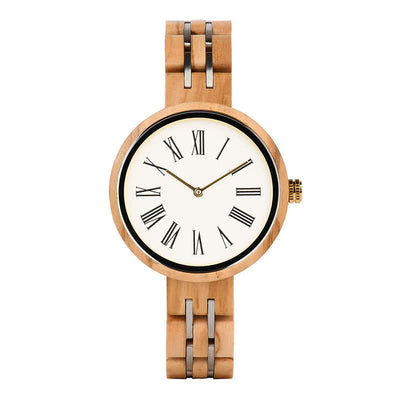 Women's Minimalist Roman Numerals Wooden Watch