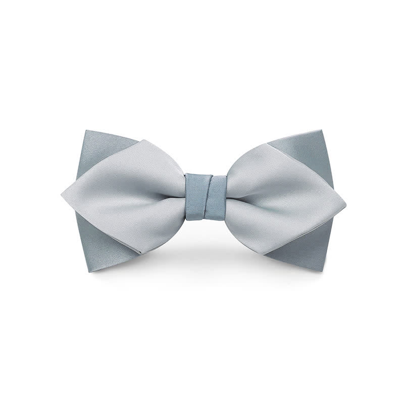 Men's Pale Color Double Layered Wedding Bow Tie