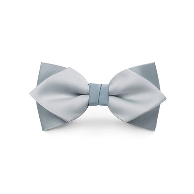 Men's Pale Color Double Layered Wedding Bow Tie