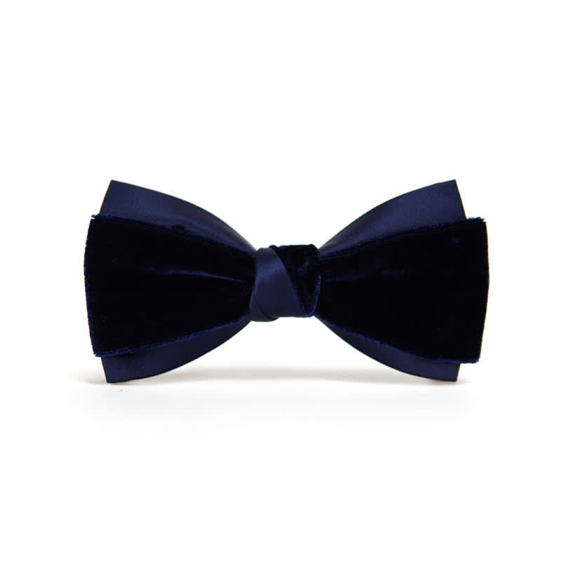 Men's Two-Tone Velvet Double Layer Bow Tie