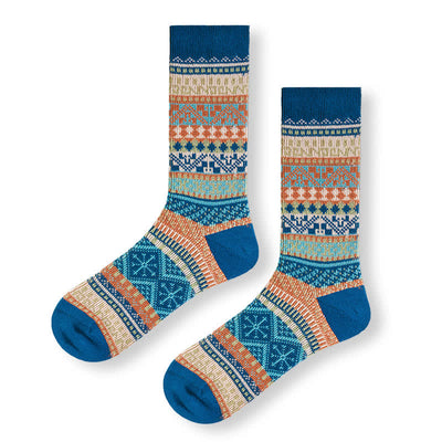 Vintage Tribal Geometric Patterns Cotton Socks