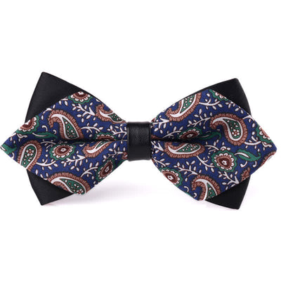 Men's Floral Double Layered Pointed Cotton Bow Tie