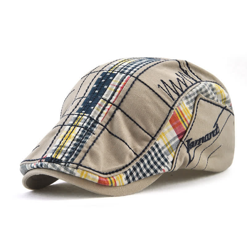 Adjustable Irregular Embroidery Flat Beret Hat