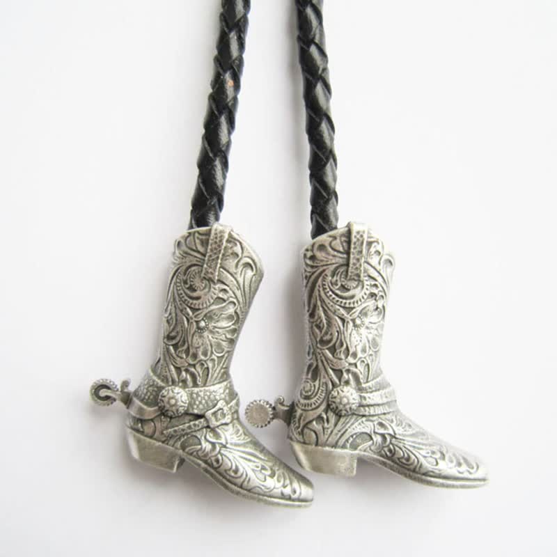 Country Cowboy Life Hat Pendant Bolo Tie