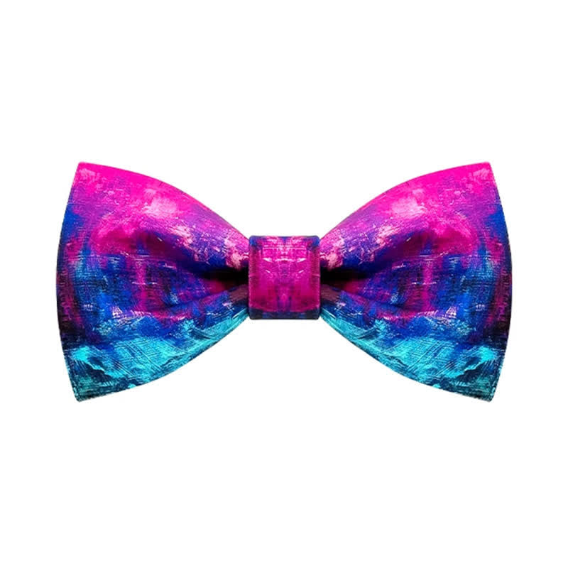 Men's Fantastic Purple & Blue Oil Painting Bow Tie