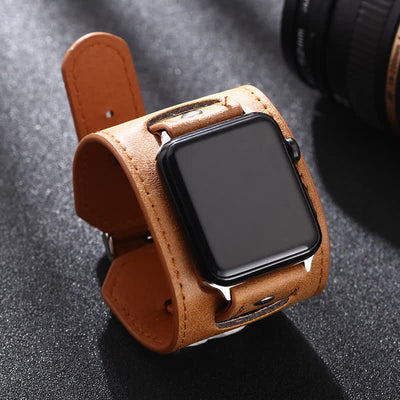 Vintage Leather Cuff Smart Watch Band