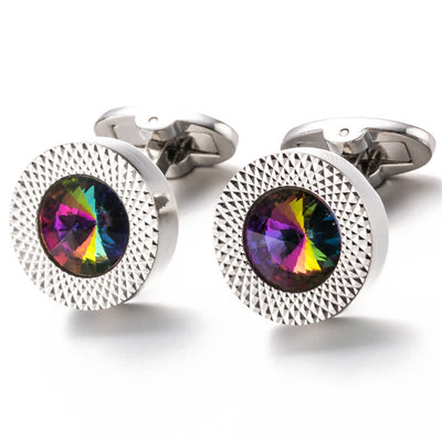 Men's Alluring Gemstone Crystal Cufflinks