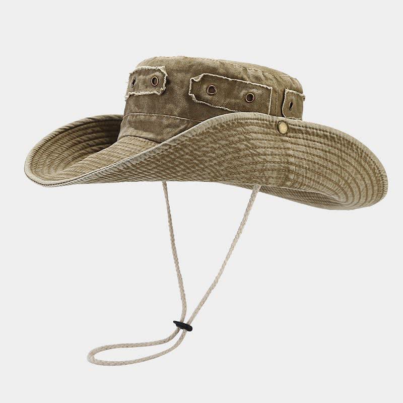 Unisex Denim Patch Sun Protection Bucket Hat