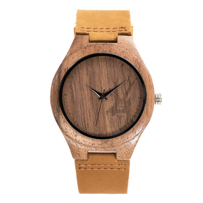 Men's Retro Carved Deer Dial Bamboo Wooden Watch