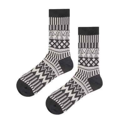 Colored Tribal-Like Pattern Cotton Socks