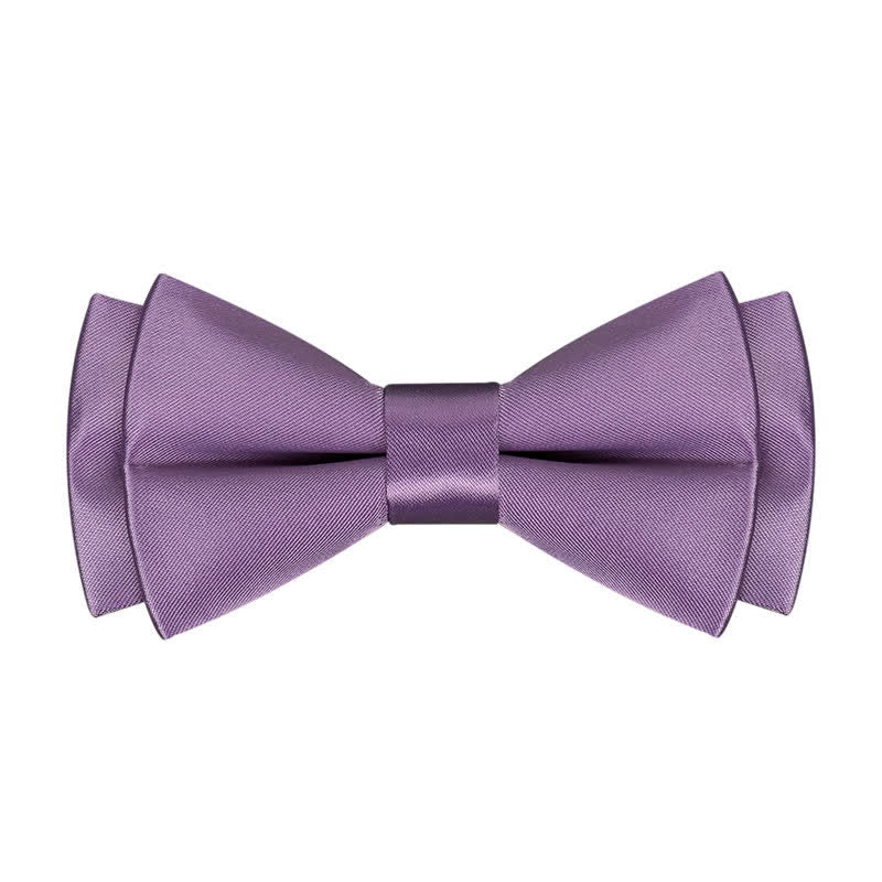 Men's Purple Mercerized Solid Color Bow Tie