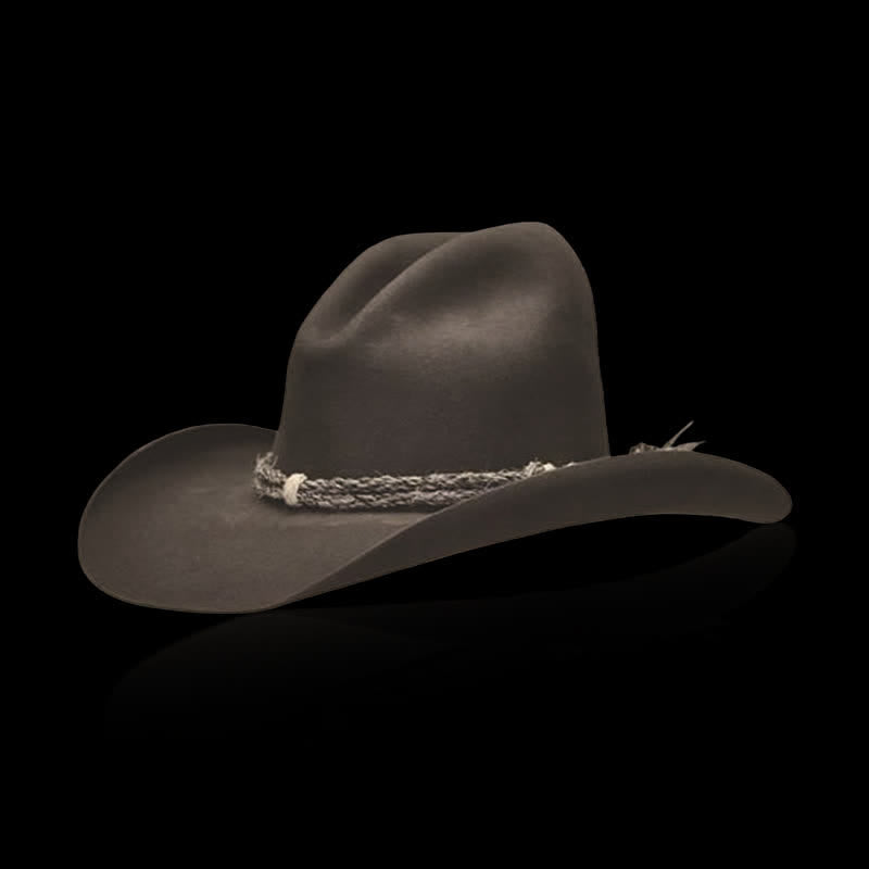 Fedora Woven Brim Western Wool Cowboy Hat