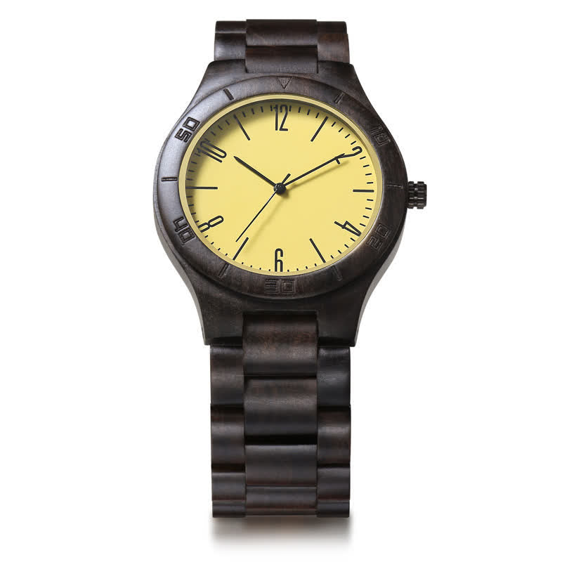 Men's Creative Two-Tone Quartz Wooden Watch