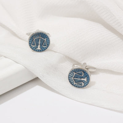 Men's Exquisite Law Scales Pattern Enamel Cufflinks