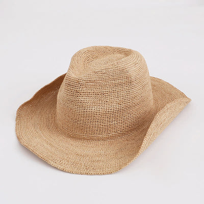 Outing Beach Sunshade Natural Raffia Straw Hat