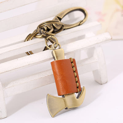 Cute Mini Hammer Bow Knot Leather Keychain