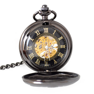 Classic Roman Numerals Antique Mechanical Pocket Watch