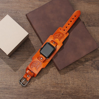 Male Eagle Viking Totem Leather Watch Band