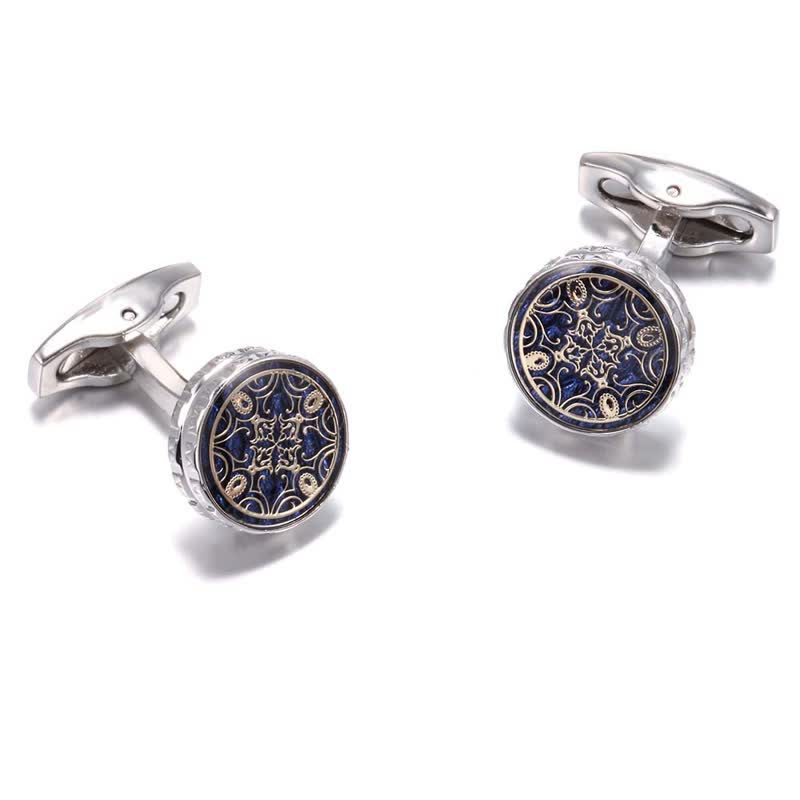 Men's Novelty Floral Pattern Round Cufflinks