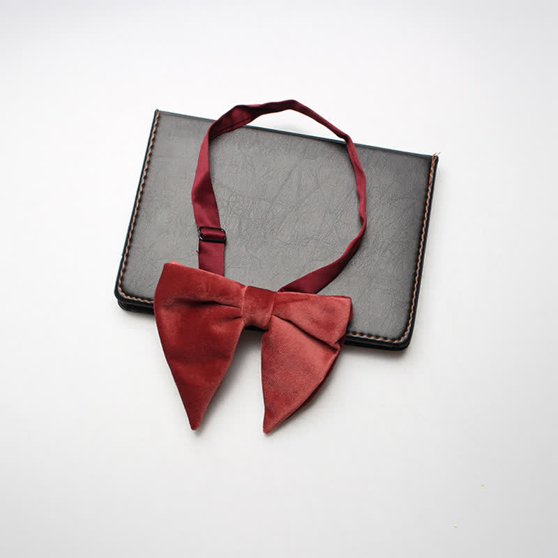 Men's Velvet Oversized Pointed Wedding Bow Tie