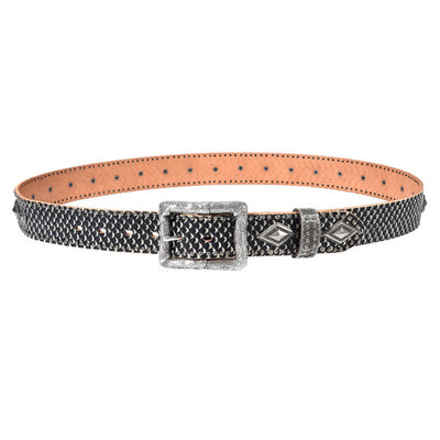 Personality Snake Skin Pattern Rivets Leather Belt