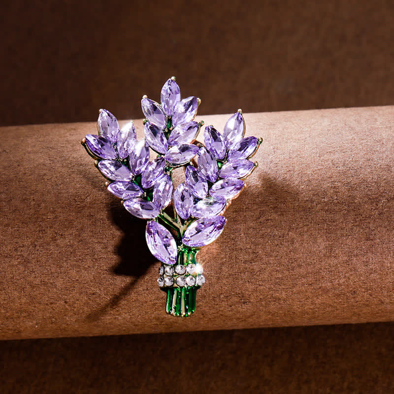 Women's Lavender Rhinestone Bouquet Brooch