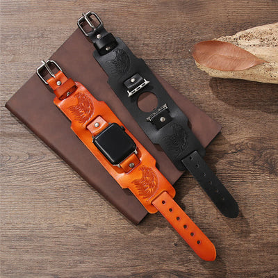 Male Eagle Viking Totem Leather Watch Band