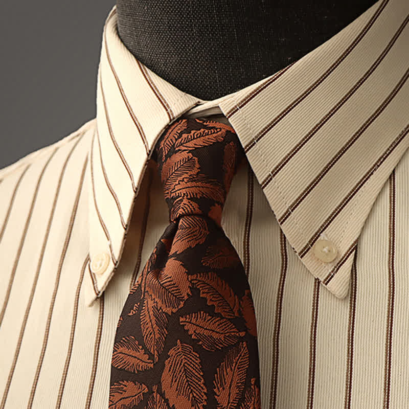 Men's Floral Printed Formal Dress Shirt Necktie