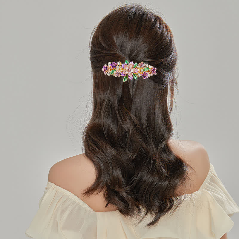 Women's Spring Flower Colorful Enamel Hair Clip