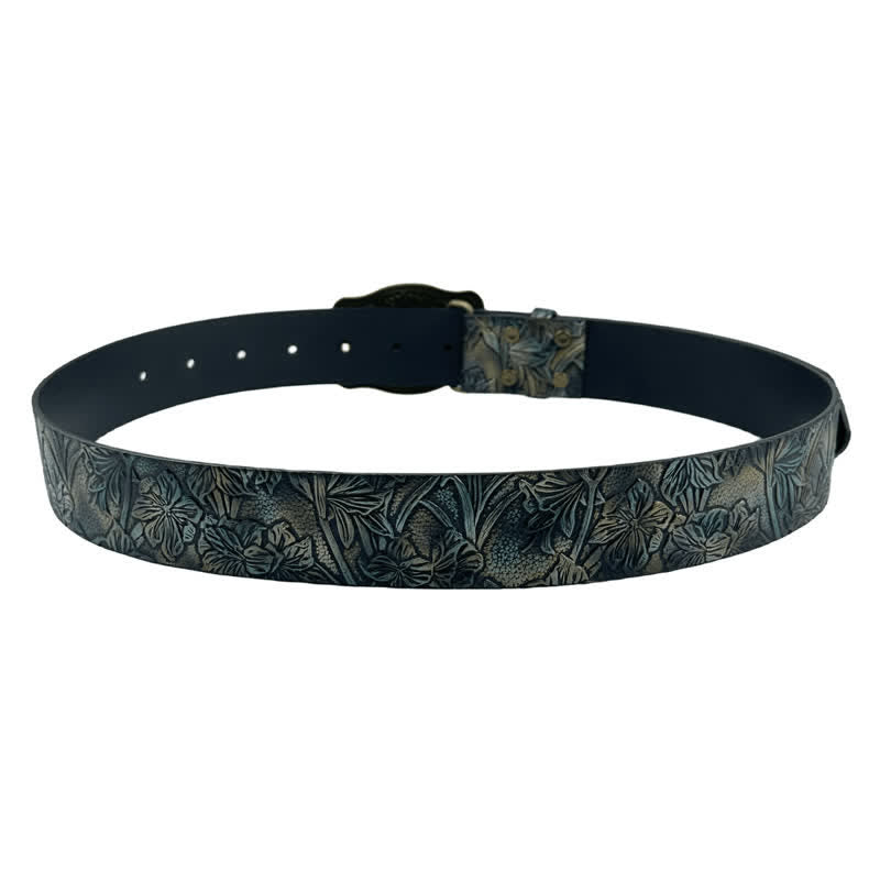 Boho Style Cow Head Western Embossed Leather Belt