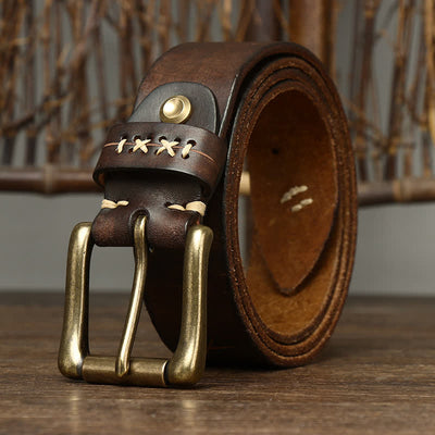 Men's Vintage Fancy Carving Leather Belt