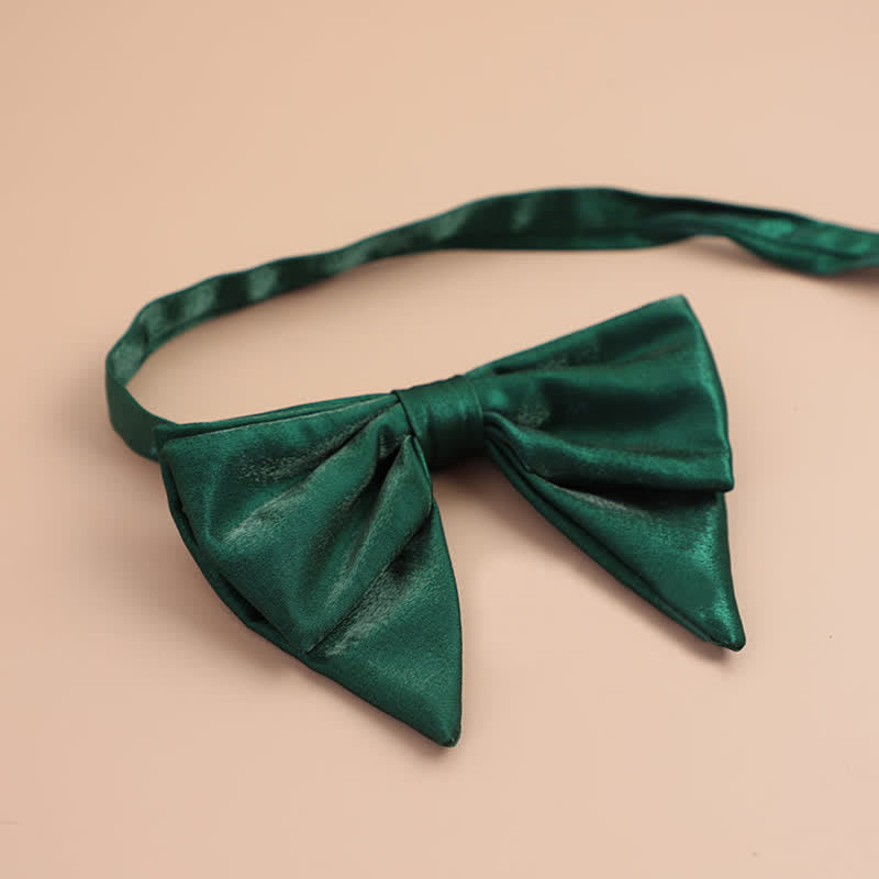 Men's Glossy Butterfly-Like Oversized Pointed Bow Tie