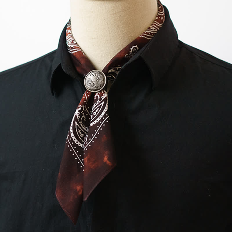 Paisley Acidwash Square Scarf with Scarf Buckle