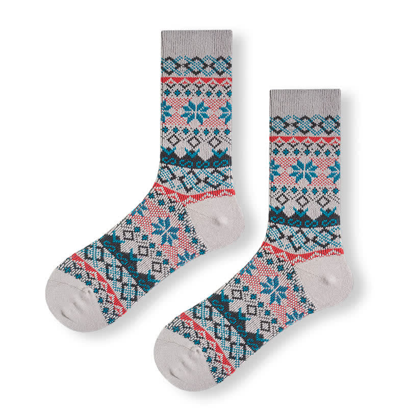 Dazzeling Retro Native Style Cotton Crew Socks