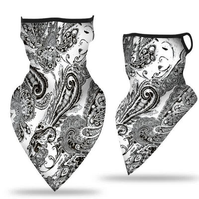 Vintage Paisley Pattern Ear Loops Face Mask Bandana