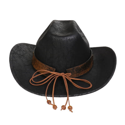 Longhorn Bull Vintage Imitation Leather Crack Cowboy Hat