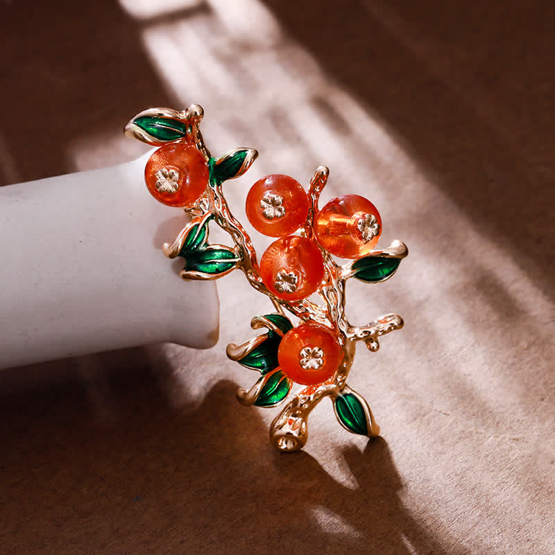 Women's Lucky Persimmon Tree Shape Brooch