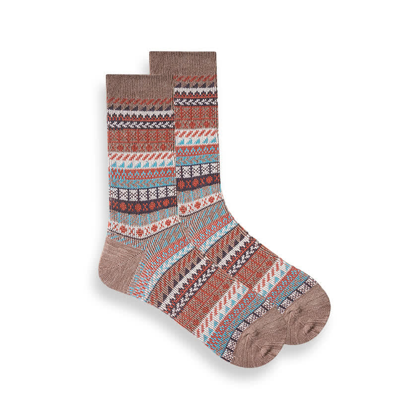 Retro National Style Ethnic Striped Socks