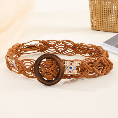 Women's Bohemian Wax Rope Braided Belt