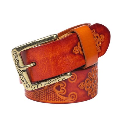 Medieval Exotic Embossed Pattern Leather Belt