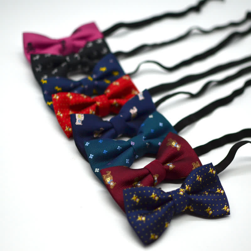 Kid's Funy Cartoon Motifs Twilled Bow Tie