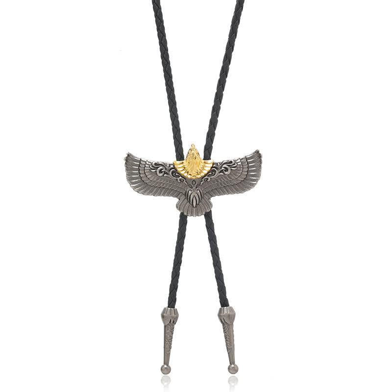 Retro Flying Eagle Spreading Wings Bolo Tie