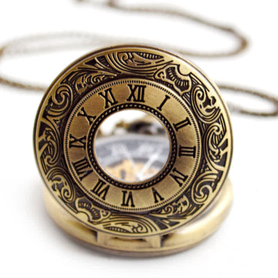 Classic Roman Numerals Antique Mechanical Pocket Watch