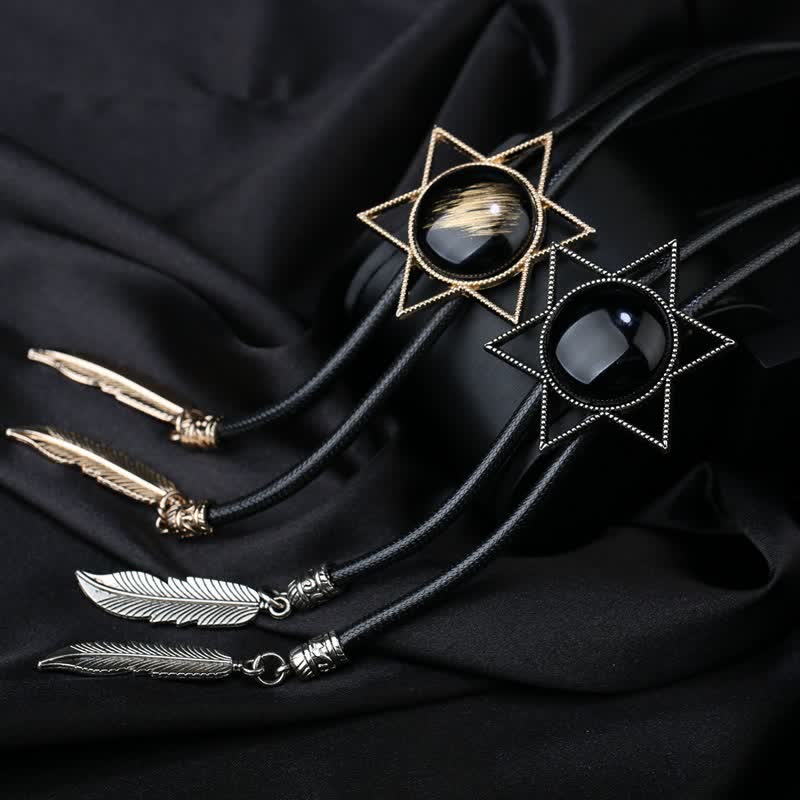 Hexagram Star Gemstone Shirt Collar Bolo Tie