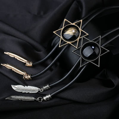 Hexagram Star Gemstone Shirt Collar Bolo Tie