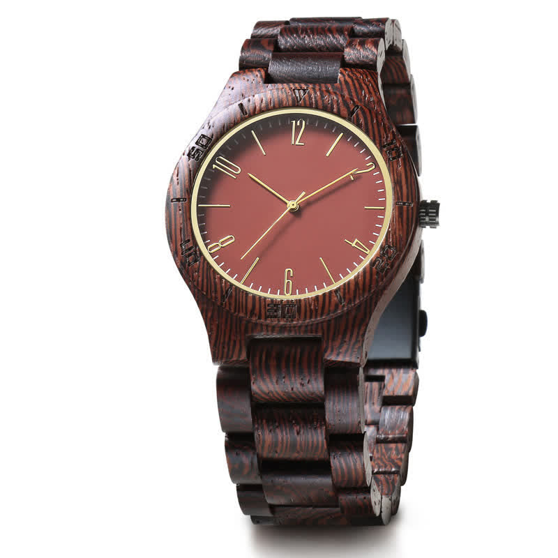Men's Creative Two-Tone Quartz Wooden Watch