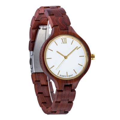 Women's Luxury Natural Wood Thin Strap Wooden Watch