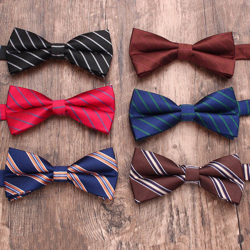 Men's Vintage Style Floral Striped Bow Tie